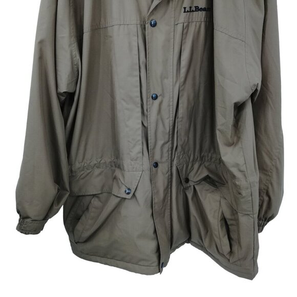 LL Bean 4 in 1 Country Parka Windbreaker Hooded Jacket Size L Reg Mens Beige - Picture 9 of 16